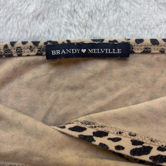 Brandy Melville Tan and Black Leopard Print Top - Picture 2 of 4
